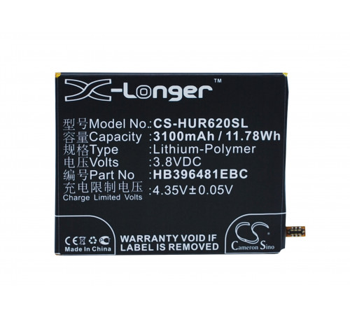 Аккумулятор CS-HUR620SL HB396481EBC для Huawei Ascend G7 Plus  3.8V / 3100mAh / 11.78Wh