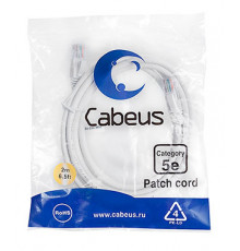 Cabeus PC-UTP-RJ45-Cat.5e-2m-WH Патч-корд U/UTP, категория 5е, 2xRJ45/8p8c, неэкранированный, белый, PVC, 2м