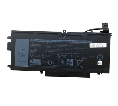 Аккумулятор для Dell Latitude 12-5289, E5289, L3180, Latitude 7390 2-in-1, (K5XWW), 60Wh, 7500mAh, 7.6V