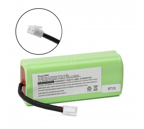 Аккумулятор для робота-пылесоса Philips FC8800, FC8802. 14.4V 800mAh Ni-MH. PN: NR49AA800P, TOP-FC88-8