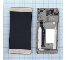Дисплей для Xiaomi Redmi 4 Prime / Redmi 4 Pro золотой с рамкой
