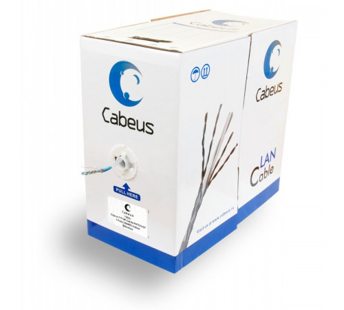 Cabeus UTP-4P-Cat.5e-PATCH-LSZH-GY Кабель витая пара UTP (U/UTP), категория 5e, 4 пары, (24 AWG), многожильный (patсh), серый, LSZH (Low Smoke Zero Ha