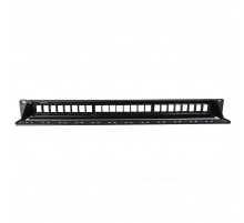 Коммутационная патч-панель BNH, 19", 1HU, портов: 24 х Keystone Jack, кат. 5-7, универсальная, неэкр., цвет: чёрный, (B100.1-24-0-UTP-UNB)