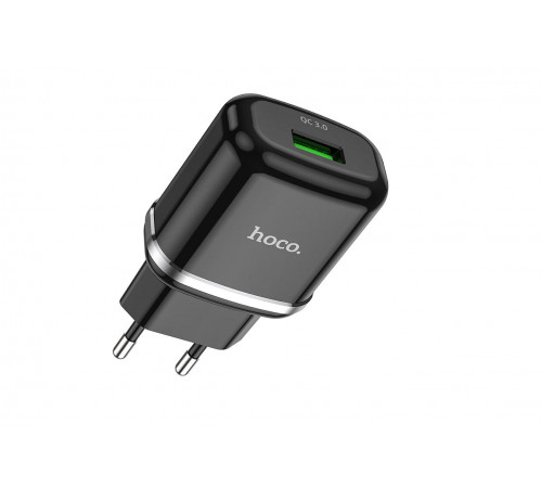 Блок питания (сетевой адаптер) HOCO N3 Special QC3.0, 18W, один порт USB, 5V, 3.0A, черный