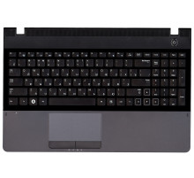 Клавиатура для ноутбука Samsung 300E5A 305E5A черная топ-панель темно-серая