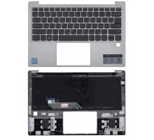 Клавиатура для ноутбука Lenovo Yoga S730-13IWL черная топ-панель серебристая