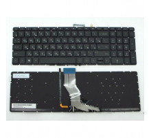 Клавиатура для ноутбука HP Pavilion 15-ab, 15-ae, 15-au, 15-bc, 15-cc, 15-cd, 15z-ab, 17-ab, 17-g, черная, без рамки, с подсветкой