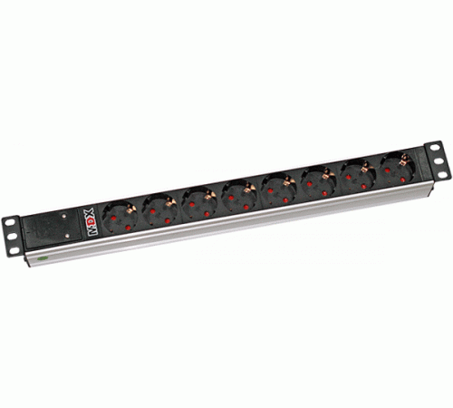 Блок розеток 19" 8 шт Schuko клеммное подключение 16A 250V MDX-PDU-8E-16A-Term