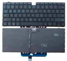 Клавиатура для ноутбука Huawei MagicBook HBL-W29 черная, плоский Enter, с подсветкой