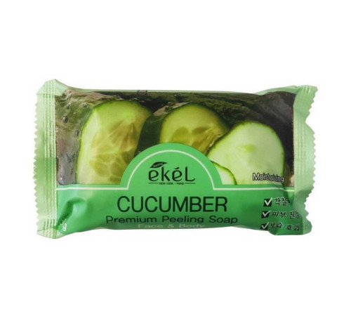 Ekel Мыло косметическое с экстрактом огурца / Peeling Soap Cucumber, 150 г