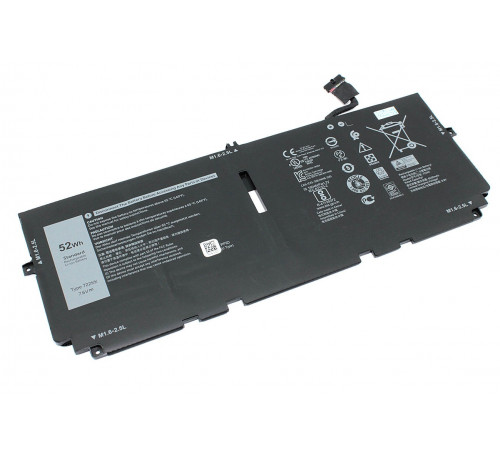 Аккумулятор для Dell (722KK) XPS 13 9300, 9310, 9380, 52Wh, 7.6V