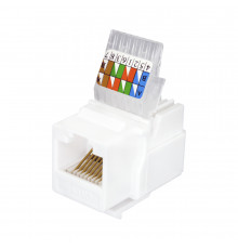Keystone Jack 8P8C (RJ-45), UTP, Cat.5e. заделка без инструмента, белый