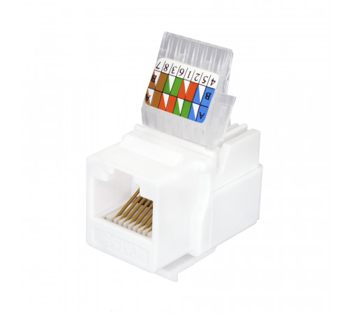 Keystone Jack 8P8C (RJ-45), UTP, Cat.5e. заделка без инструмента, белый Keystone Jack 8P8C (RJ-45), UTP, Cat.5e. заделка без инструмента, белый