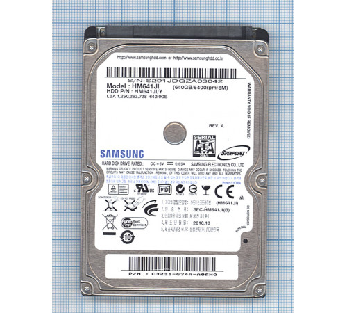 Жесткий диск для Samsung 2.5,640GB,Sata 3