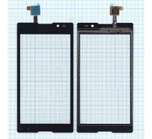 Сенсорное стекло (тачскрин) для Sony Xperia C (C2305) черное