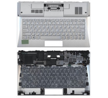 Клавиатура для ноутбука Sony Vaio SVD13 серебристая с подсветкой топ-панель