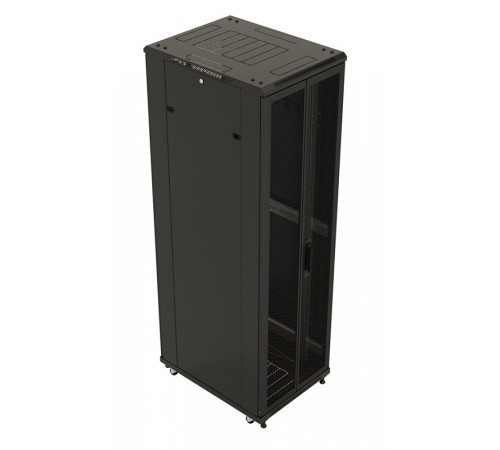 TTB-3266-AS-RAL9004 Шкаф напольный 19-дюймовый, 32U, 1610x600х600 мм (ВхШхГ), передняя стеклянная дверь со стальными перфорированными бокови Hyperline