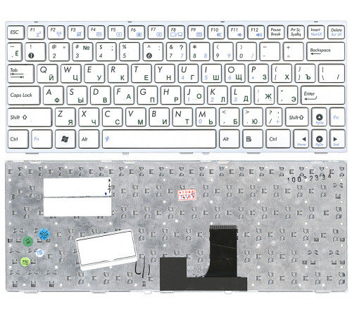 Клавиатура для ноутбука Asus Eee PC 1005HA 1008HA 1001HA 1001px белая с рамкой