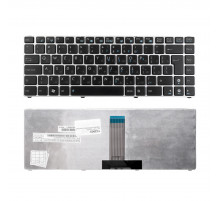 Клавиатура для ноутбука Asus Eee PC 1201, 1215, 1225, Lamborghini VX6 Series.Г-образный Enter. Черная, с серебристой рамкой. PN: 9J.N2K82.90R.