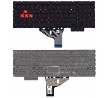 Клавиатура для ноутбука HP Omen 15-CE черная с красной подсветкой