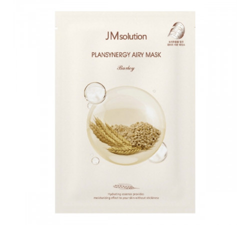 Jmsolution Тканевая маска для лица очищающая с ячменём / Plansynergy Airy Mask Barley, 30 мл