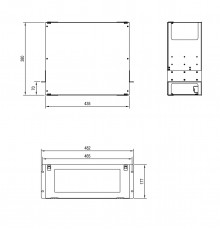 FO-19BX-4U-F2-12xSLT-W120H32-EMP Патч-панель 19” универсальная, пустой корпус, 4U, фиксированная рама вертикальная, 12 вертикальных слотов, вмещает 12