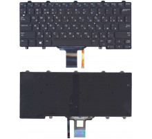 Клавиатура для ноутбука Dell E5250 E7250 черная с подсветкой