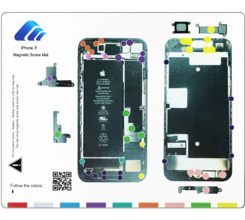 Профессиональный магнитный коврик для разборки iPhone 8