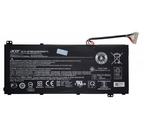 Аккумулятор для Acer Aspire A314-32 (AP18B18J), 34.31Wh, 4515mAh, 7.6V