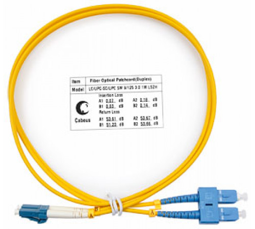 Cabeus FOP(d)-9-LC-SC-1m Шнур оптический duplex LC-SC 9/125 sm 1м LSZH