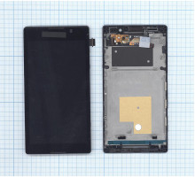 Дисплей для Sony Xperia C (C2305) черный с рамкой