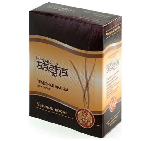 Aasha Herbals Травяная краска для волос на основе индийской хны, чёрный кофе