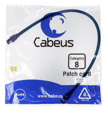 Cabeus PC-SSTP-RJ45-Cat.8-0.5m-LSZH Патч-корд S/FTP, категория 8 (40G, 2000 MHz), 2xRJ45/8p8c, экранированный, синий, LSZH, 0.5 м