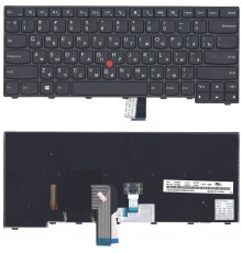 Клавиатура для ноутбука Lenovo ThinkPad T440, T440P, T440S, T450, T450s, T431s, E431, T460, L440, L450 черная, с джойстиком, с подсветкой