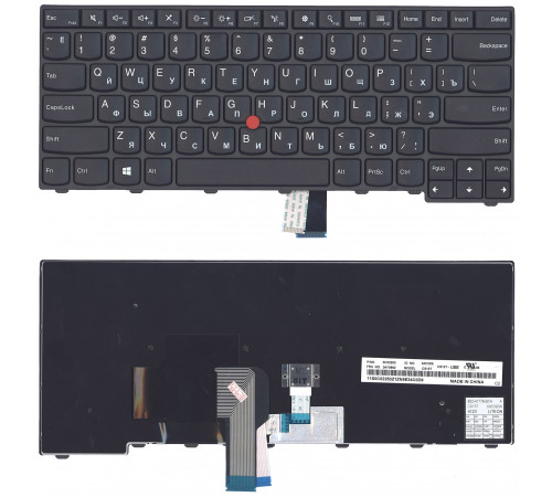 Клавиатура для ноутбука Lenovo ThinkPad T440, T440P, T440S, T450, T450s, T431s, E431, T460, L440, L450 черная, с джойстиком, с подсветкой