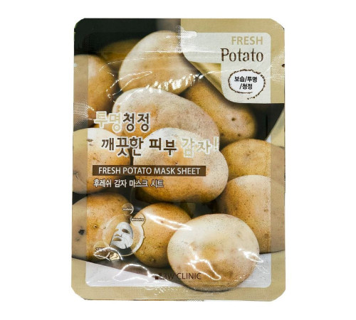 3W Clinic Тканевая маска для лица с экстрактом картофеля / Fresh Potato Mask Sheet, 23 мл