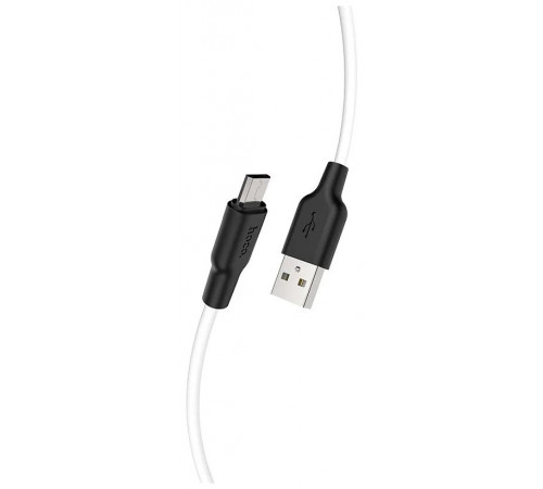 Кабель USB HOCO X21 Plus Silicone, USB - Micro USB, 2.4А, 2м, белый