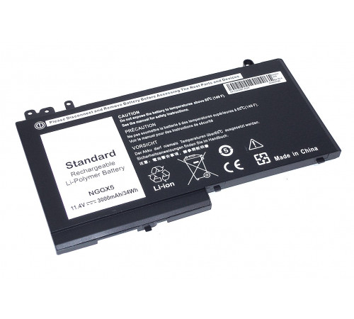 Аккумуляторная батарея для ноутбука Dell Latitude 12-E5270 11.4V 3000mAh черная OEM