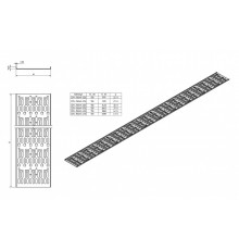 CDV-150x9-27U-RAL9005 Перфорированный вертикальный кабельный организатор-лоток 150х9 мм, высотой 1201 мм, для шкафа высотой 27U, черный Hyperline