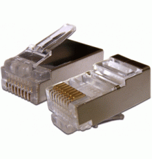 Коннектор RJ-45 8P8C FTP Кат. 6 TWT, экранированный, универсальный, 100 шт. в упак. TWT-PL45/S-8P8C-6