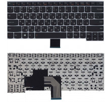 Клавиатура для ноутбука Lenovo V490 V490U V490UA черная с серебристой рамкой