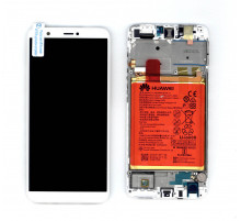 Дисплей для Huawei P Smart в сборе с тачскрином, панелью и аккумулятором (02351SVE) белый