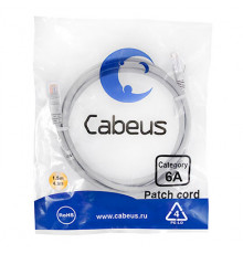 Cabeus PC-UTP-RJ45-Cat.6a-1.5m-LSZH Патч-корд U/UTP, категория 6а (10G), 2xRJ45/8p8c, неэкранированный, серый, LSZH, 1.5м