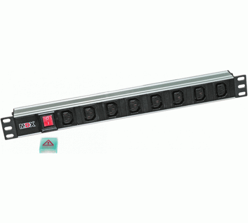 Блок розеток 19" 8 шт C13 с выключателем 10A 250V без шнура MDX-PDU-8C13-10A-Sw