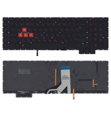 Клавиатура для ноутбука HP Omen 17-AN000, 17-AN001CA, 17-AN008CA, 17-AN010CA, 17-AN020CA, 17-AN030CA  черная, кнопки красные, с подсветкой