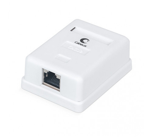 Cabeus WS-8P8C-Cat.5e-SH-1 Розетка компьютерная RJ-45(8P8C), категория 5e, экранированная, одинарная, внешняя, Dual IDC