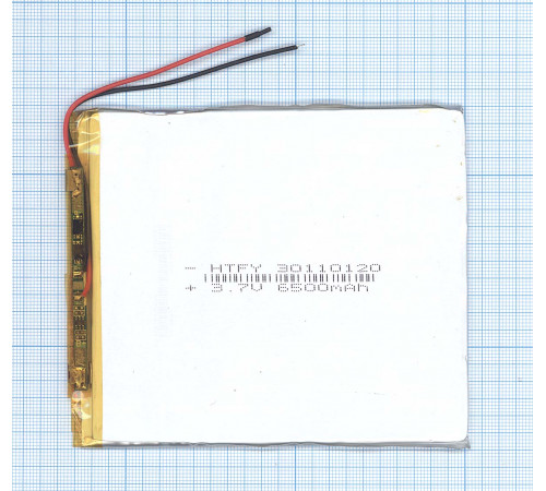 Аккумулятор Li-Pol (батарея) 3*110*120мм 2pin 3.7V/6500mAh