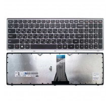 Клавиатура для ноутбука Lenovo IdeaPad Flex 15, G500S, G505S, S500, S510, Z510 черная, рамка серебряная