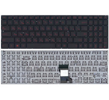 Клавиатура для ноутбука Asus N541 черная с красными кнопками
