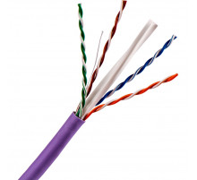 Кабель UTP, 4 пары, Кат. 5e, нг(А)-HFLTx, фиолетовый, 305м в кат., LANMASTER LAN-5EUTP-HFLT